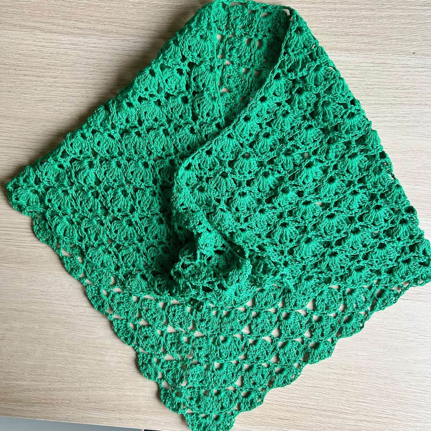Wrap - Crochet - Fern Green - Cotton Wrap - Crochet - Fern Green - Cotton