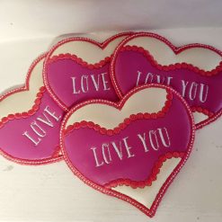 Coaster Valentine pink heart coaster