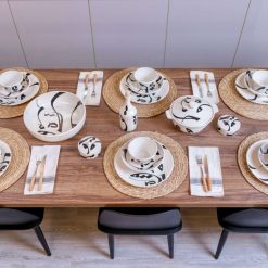 ARABICA 30-Piece Handmade Stoneware Dinner Set – For 6, Microwave & Dishwasher Safe