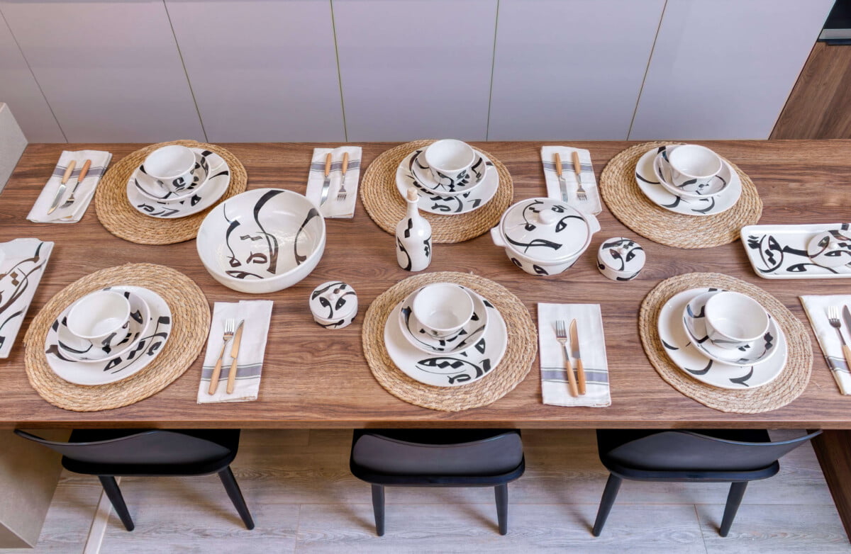 ARABICA 30-Piece Handmade Stoneware Dinner Set – For 6, Microwave & Dishwasher Safe ARABICA 30-Piece Handmade Stoneware Dinner Set – For 6, Microwave & Dishwasher Safe