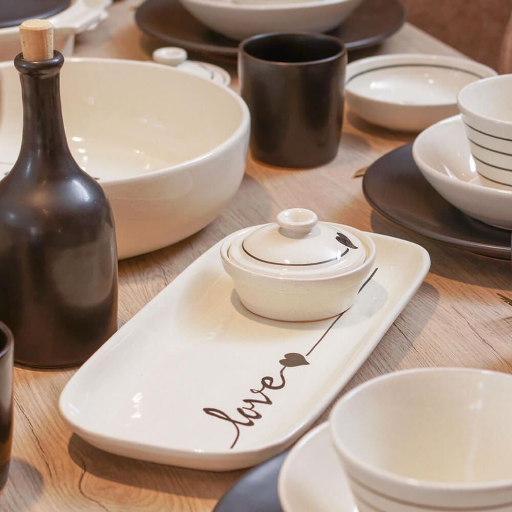 Handmade Stoneware Kitchen Ceramics Set – 42 Pieces – Love Collection Handmade Stoneware Kitchen Ceramics Set – 42 Pieces – Love Collection