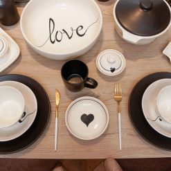 Handmade Stoneware Kitchen Ceramics Set – 42 Pieces – Love Collection