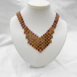Wine Red Tila Bib Necklace