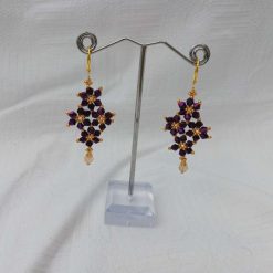 Crystal Flower Cluster Earrings (Pale Lilac)