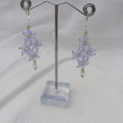 Crystal Flower Cluster Earrings (Pale Lilac) 1 Crystal Flower Cluster Earrings (Pale Lilac) 1