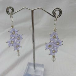 Crystal Flower Cluster Earrings (Pale Lilac)