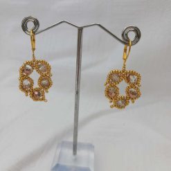Crystal Leaf Earrings (Copper)
