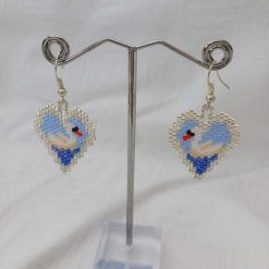 Peyote Swan Earrings
