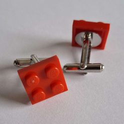 Hand Crafted LEGO RED SQUARE BRICK Cuff Links