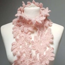 Crochet Angora-Style Flower Scarf