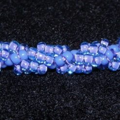Beaded Periwinkle and Lavender Spiral Rope Bracelet 2 Beaded Periwinkle and Lavender Spiral Rope Bracelet 2
