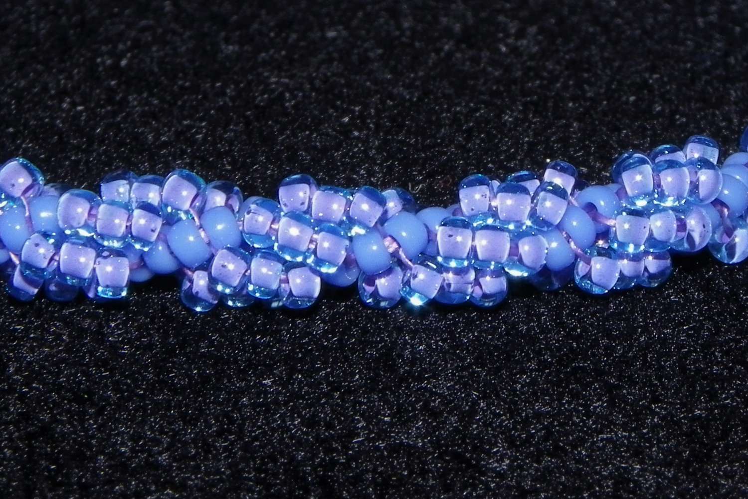 Beaded Periwinkle and Lavender Spiral Rope Bracelet Beaded Periwinkle and Lavender Spiral Rope Bracelet