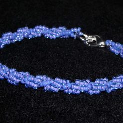 Beaded Periwinkle and Lavender Spiral Rope Bracelet