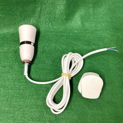 WHITE PLASTIC READY WIRED TABLE LAMP REWIRE KIT WITH 2.5M FLEX