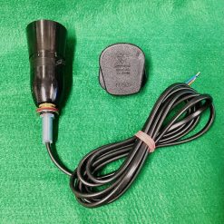 BLACK PLASTIC TABLE LAMP READY WIRED REWIRE KIT 2.5M