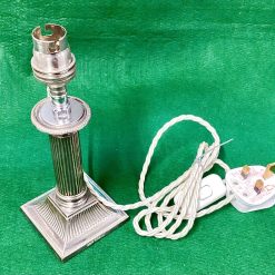 ANTIQUE SILVER PLATED CANDLESTICK LAMP CONVERSION IDEAL BEDSIDE LIGHT