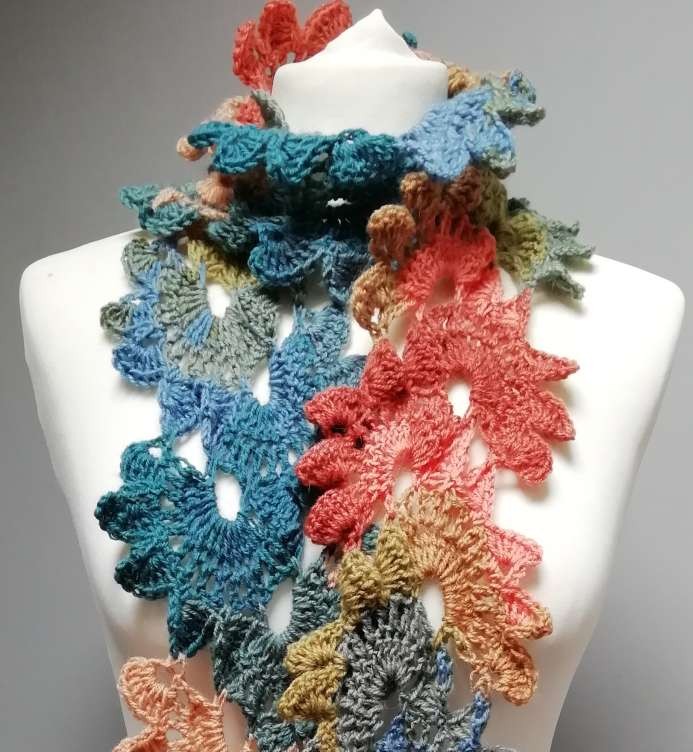 Crochet Angora-Style Flower Scarf Crochet Angora-Style Flower Scarf