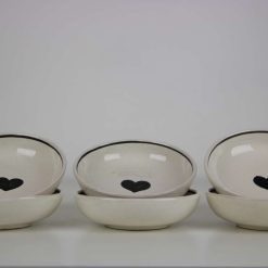 6 piece sauce Plate set Stoneware Ceramics Handmade Love 1