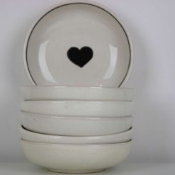 6 piece sauce Plate set Stoneware Ceramics Handmade Love 3