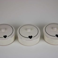 Set of 3 Handmade Ceramic Jars – Sugar, Tea, Spice Storage
