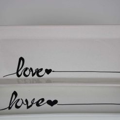 2 piece Dinner Starter Plate set Stoneware Ceramics Handmade Love