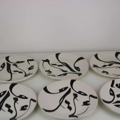 6 piece Dinner Plate set Stoneware Ceramics Handmade Arabica