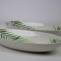 Leaf 2-Piece Handmade Stoneware Dinner Starter Plate Set – Microwave & Dishwasher Safe 1