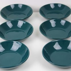 6-Piece Handmade Stoneware Ceramic Soup Plate Set – Elegant & Durable