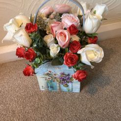 Shabby chic gift basket