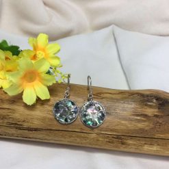 Abalone Shell Disc Drop Earrings Sterling Silver 1 Abalone Shell Disc Drop Earrings Sterling Silver 1
