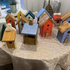 Blue wooden bird house 1 Blue wooden bird house 1