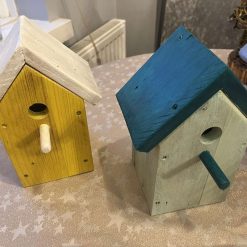 Green wooden bird house 1 Green wooden bird house 1