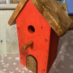 Tall Red bird house