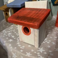 Tall Red bird house