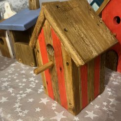 Tall Red bird house