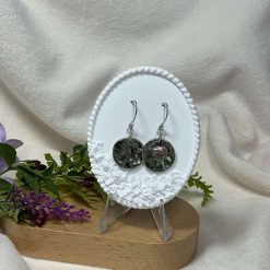 Abalone Shell Disc Drop Earrings Sterling Silver