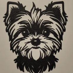 Yorkshire Terrier Art Silhouette Ornament 3D Printed wall art