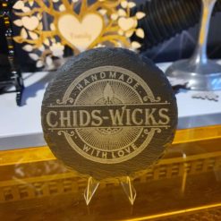 Slate coaster branded Chids-wicks
