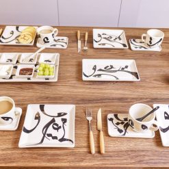 ARABICA 27-Piece Handmade Stoneware Brunch Set For 6 Microwave & Dishwasher Safe 2