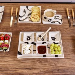 ARABICA 27-Piece Handmade Stoneware Brunch Set For 6 Microwave & Dishwasher Safe 5