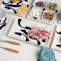 ARABICA 27-Piece Handmade Stoneware Brunch Set For 6 Microwave & Dishwasher Safe 8