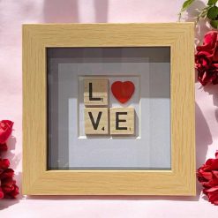 Framed Scrabble Tile "LOVE" Wall Art 1