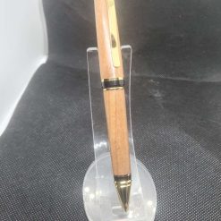 Tempest Click Pen turned from Elm Burl Wood, Chrome finish