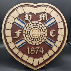 Handcrafted Hearts of Midlothian FC Crest: Wooden & Resin Art, Personalized Football Memorabilia Gift