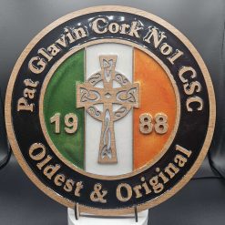Pat Glavin Cork No. 1 CSC - Handcrafted Celtic Supporters Club Crest: Wooden & Resin Art - Personalized Gift