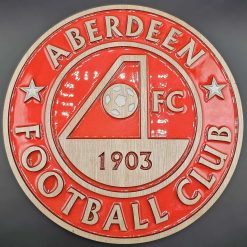 Aberdeen F.C. Handcrafted Wooden and Resin Crest - Personalized Scottish Football Supporter Gift