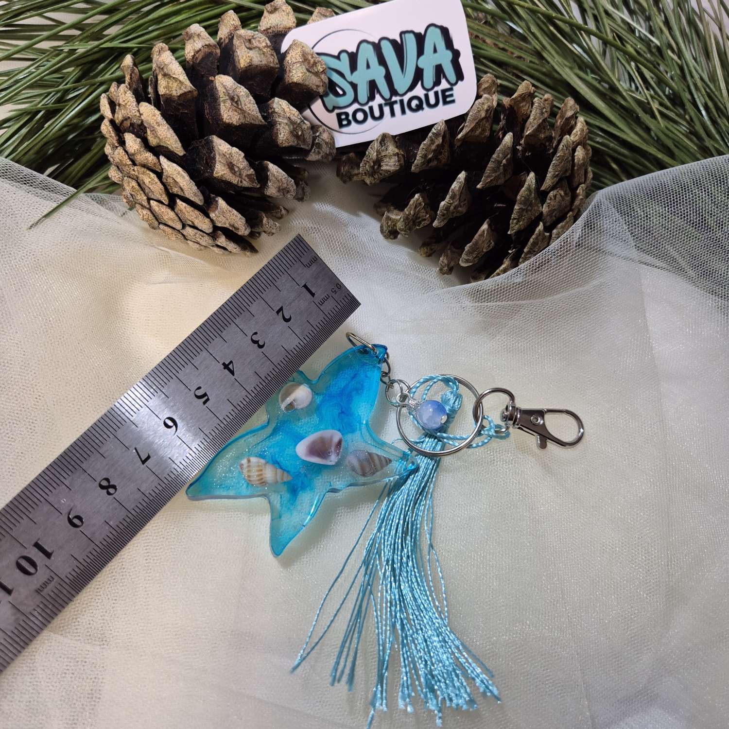 Resin handmade ocean inspired keyring Resin handmade ocean inspired keyring