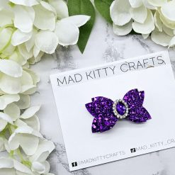 Blue daisy/bee bow