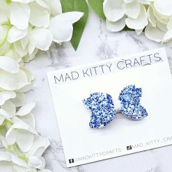 Blue daisy/bee bow