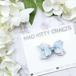 Rainbow glitter pixels bow